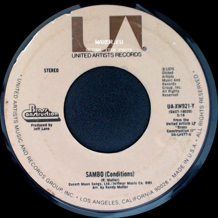 Brass Construction - Ha Cha Cha (Funktion) / Sambo (Conditions) side B