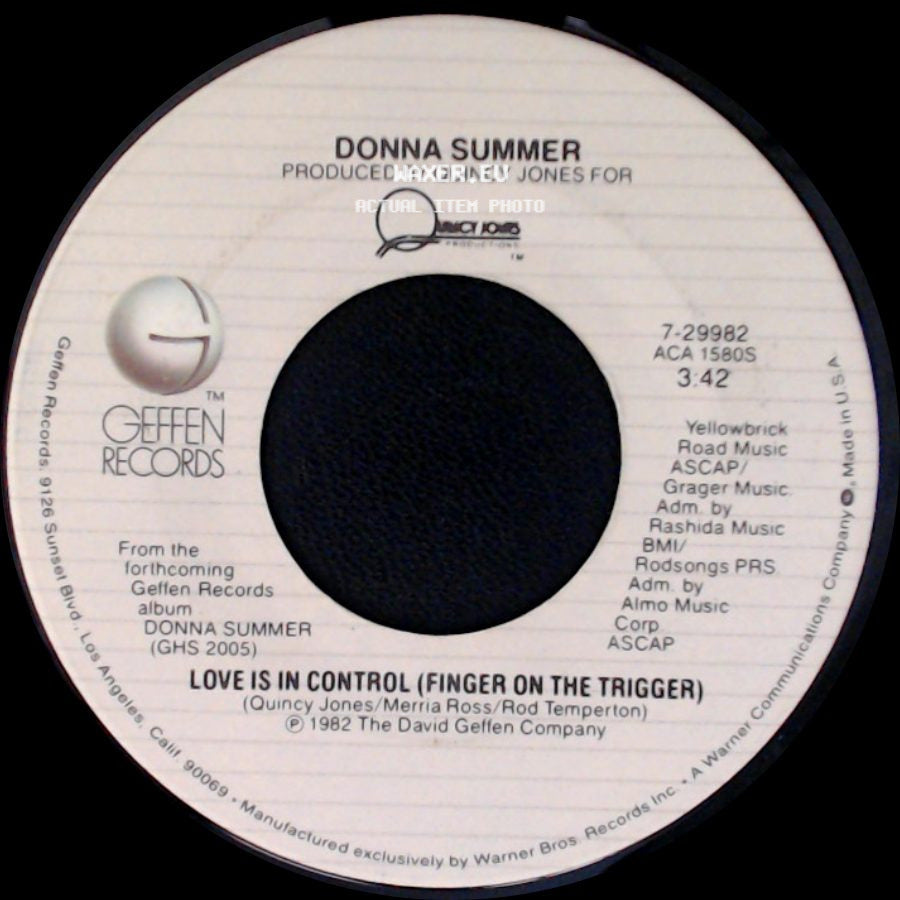 Donna Summer - Sometimes Like Butterflies / Love Is In Control (Finger On The Trigger) side B