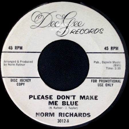 Norm Richards - Please Don't Make Me Blue / Judy Who? side A