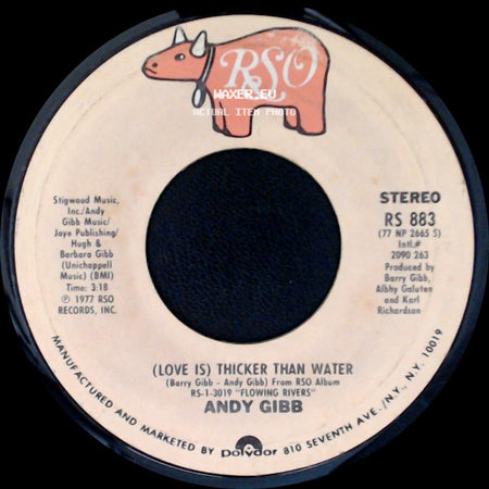 Andy Gibb - (Love Is) Thicker Than Water / Words And Music side A