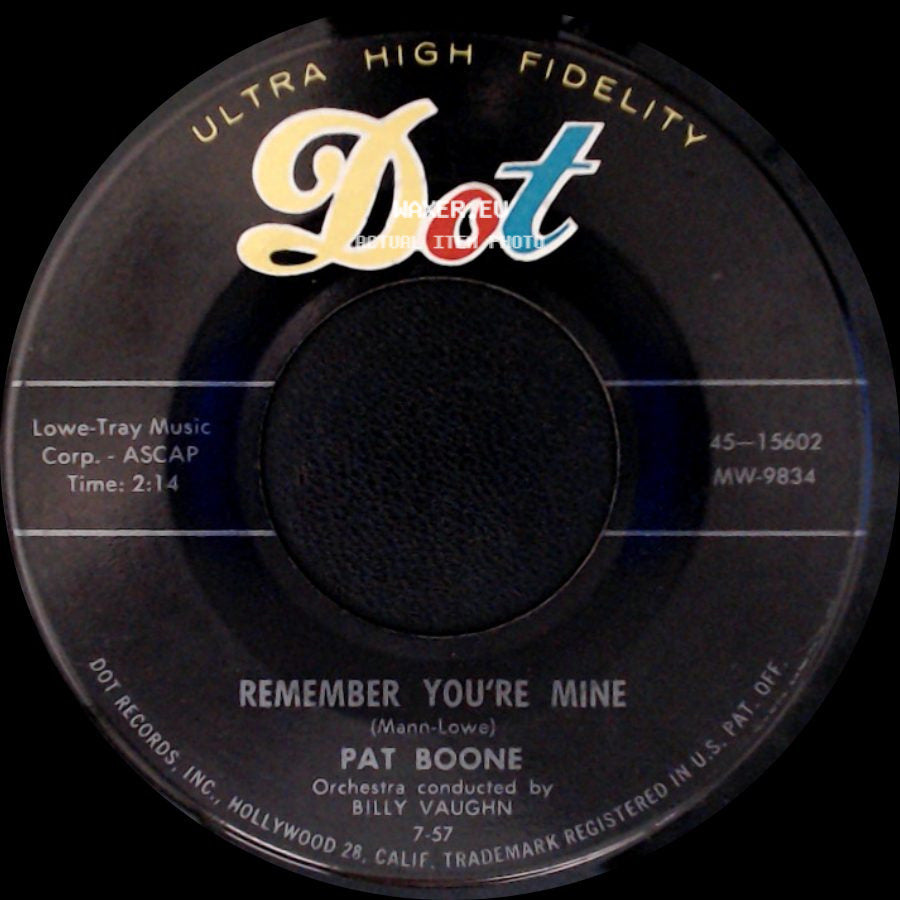 Pat Boone - Remember You're Mine / There's A Gold Mine In The Sky side A