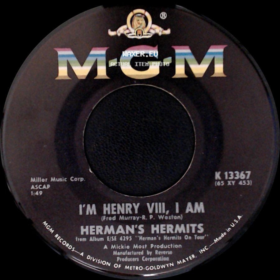 Herman's Hermits - The End Of The World / I'm Henry Viii, I Am side B