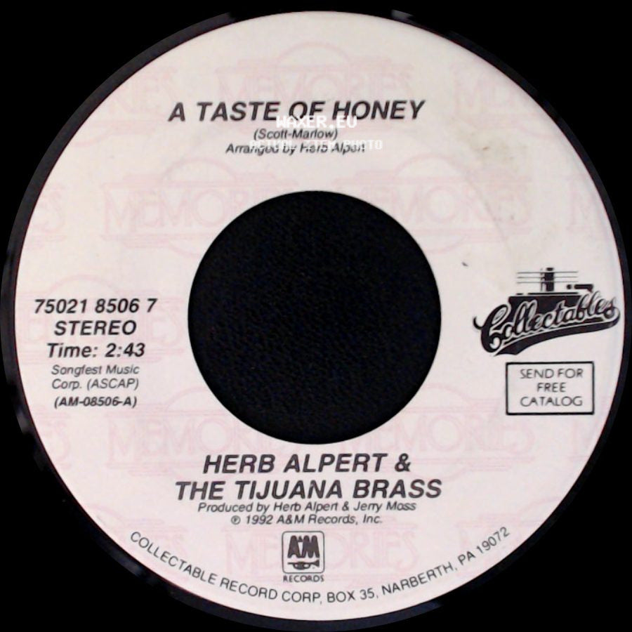 Herb Alpert & The Tijuana Brass - A Taste Of Honey / Third Man Theme side A