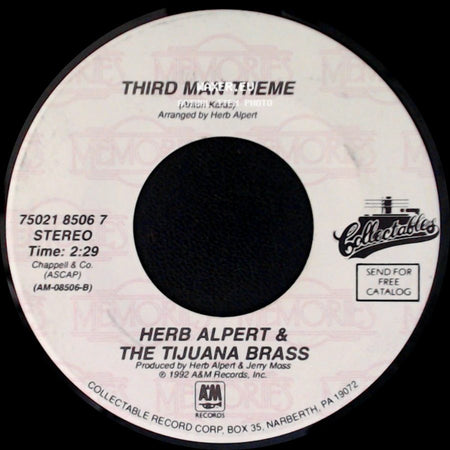 Herb Alpert & The Tijuana Brass - A Taste Of Honey / Third Man Theme side B