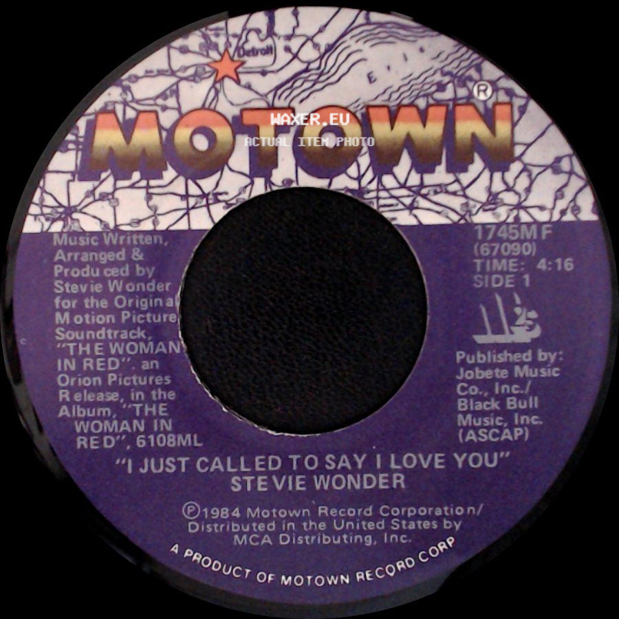 Stevie Wonder - I Just Called To Say I Love You / I Just Called To Say I Love You (Instrumental) side A