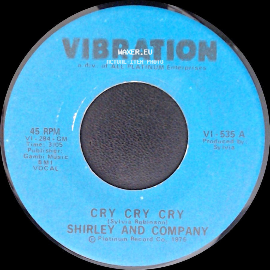 Shirley And Company - Cry Cry Cry / Cry Cry Cry side A