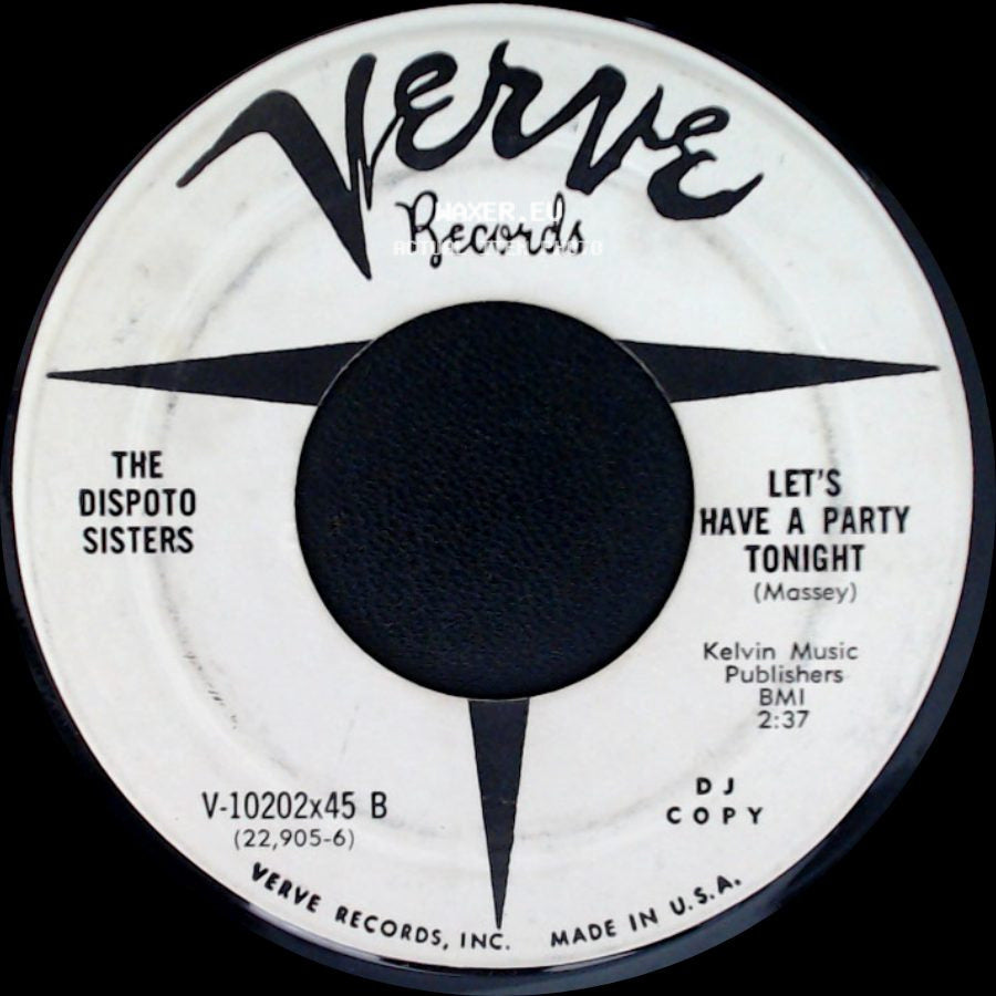 The Dispoto Sisters - Timber / Let's Have A Party Tonight side B