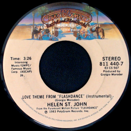Helen St. John / Irene Cara - Love Theme From "Flashdance" (Instrumental) / Flashdance...What A Feeling side A