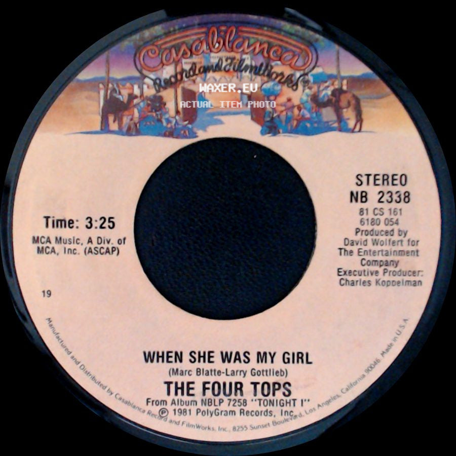 The Four Tops - Something To Remember / When She Was My Girl side B