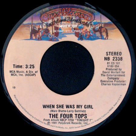 The Four Tops - Something To Remember / When She Was My Girl side B