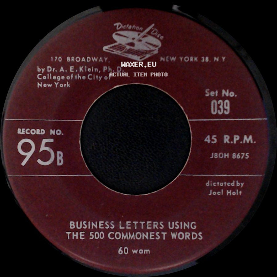 Dr. A. E. Klein, Ph. D. - Business Letters Using The 500 Commonest Words / Business Letters Using The 500 Commonest Words side B