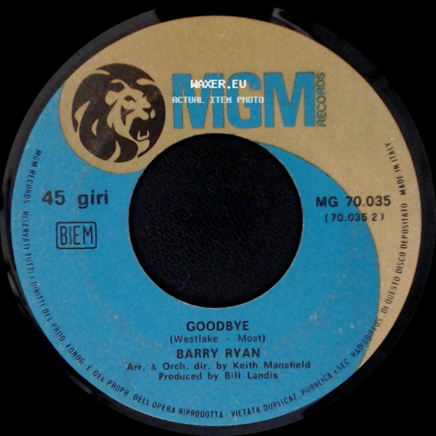 Barry Ryan - Goodbye / Eloise side A