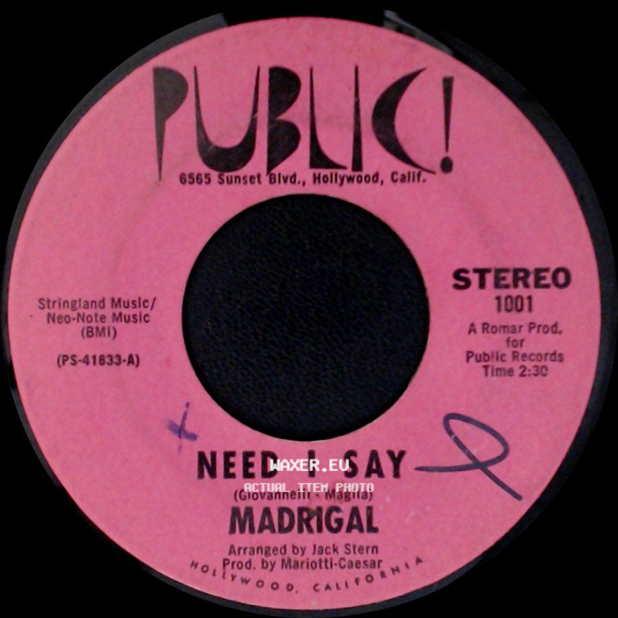 Madrigal - Need I Say / Feelings Before side A