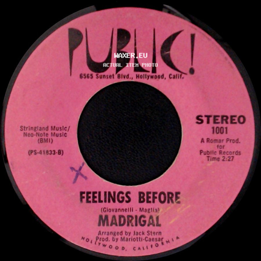 Madrigal - Need I Say / Feelings Before side B