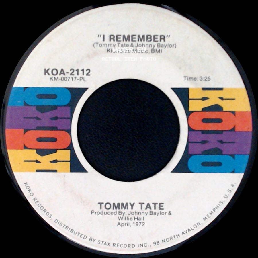 Tommy Tate - I Remember / School Of Life side A