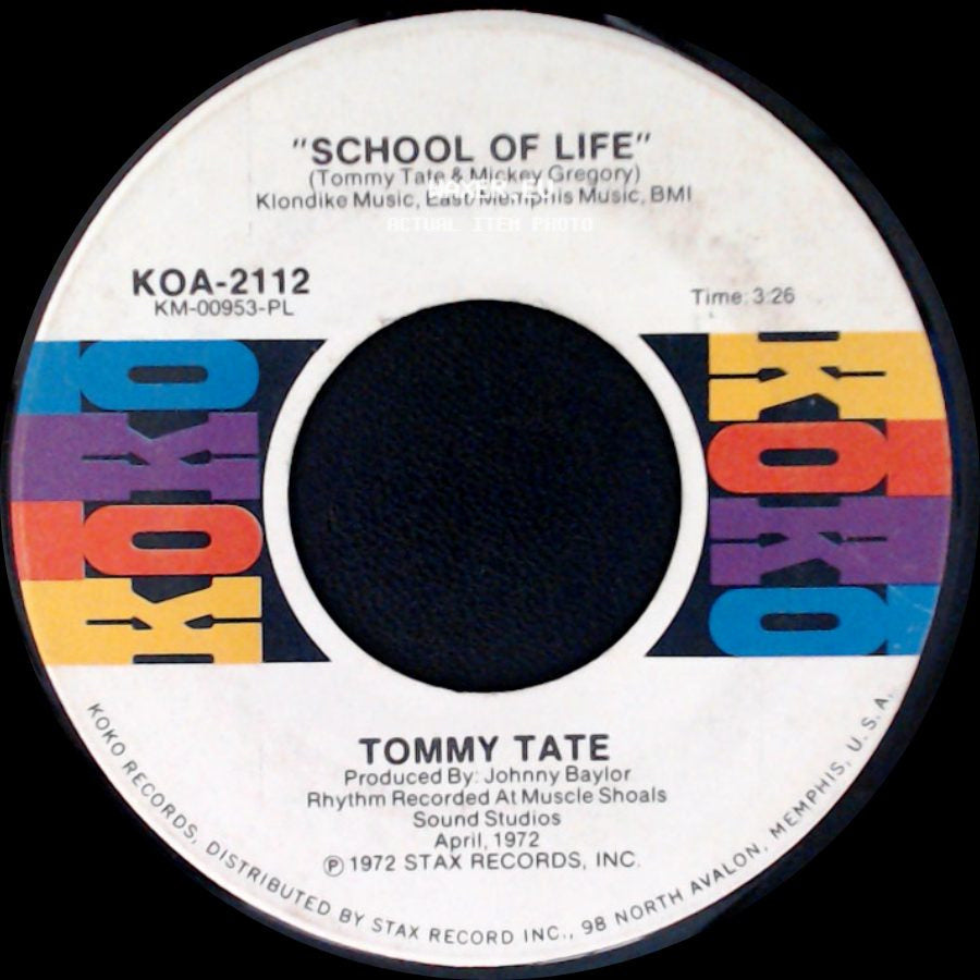Tommy Tate - I Remember / School Of Life side B