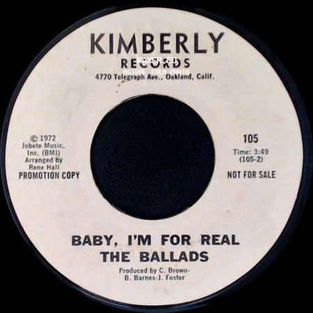 The Ballads - Baby, I'm For Real / Baby, I'm For Real side A