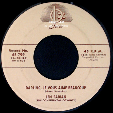 Len Fabian - Aw-Chee-Chor-Nee-Er / Darling, Je Vous Aime Beaucoup side B