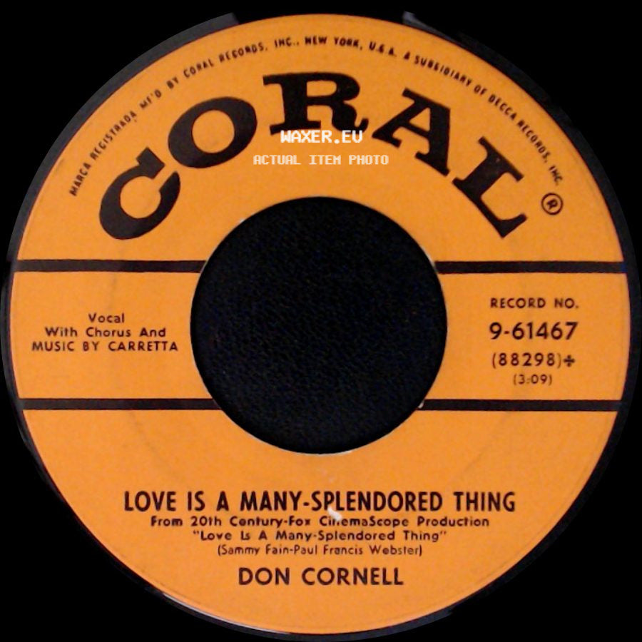 Don Cornell - The Bible Tells Me So / Love Is A Many-Splendored Thing side B