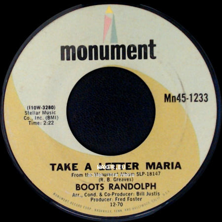 Boots Randolph - Take A Letter Maria / C. C. Rider side A