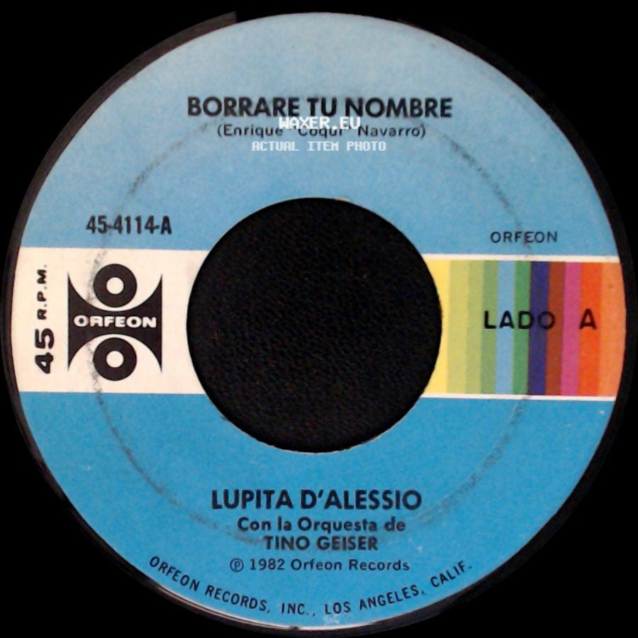Lupita D'alessio - Borrar Tu Nombre / Te Doy De Baja side A