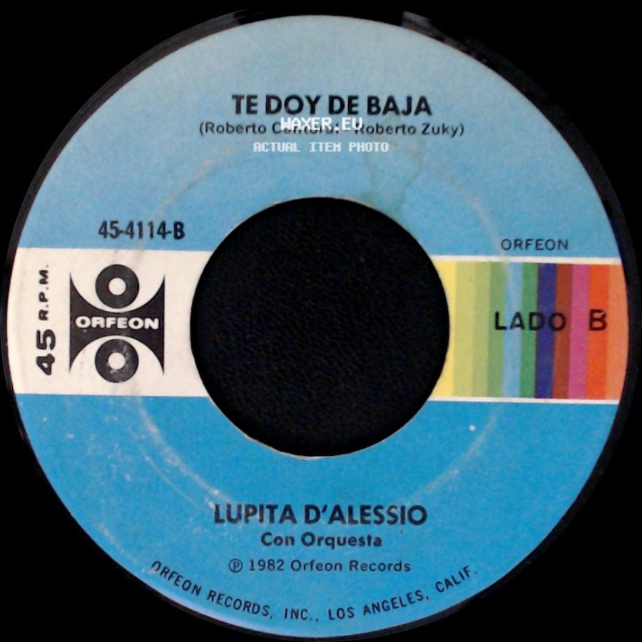 Lupita D'alessio - Borrar Tu Nombre / Te Doy De Baja side B
