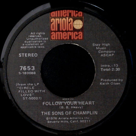 The Sons Of Champlin - Follow Your Heart / Here Is Where Your Love Belongs side A