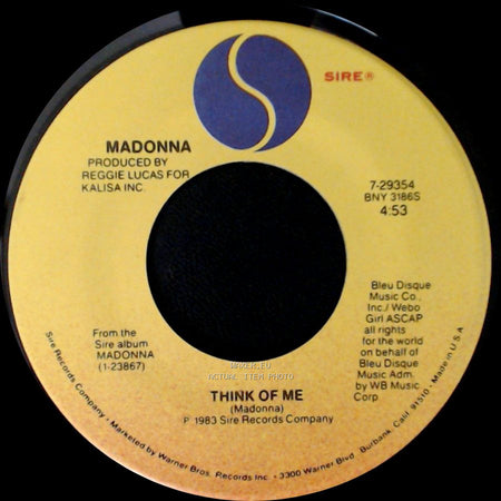 Madonna - Borderline / Think Of Me side B