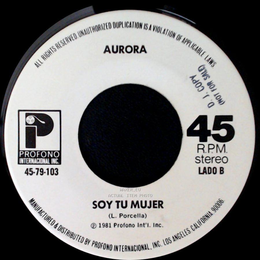 Aurora - Ayer Te Vi / Soy Tu Mujer side B