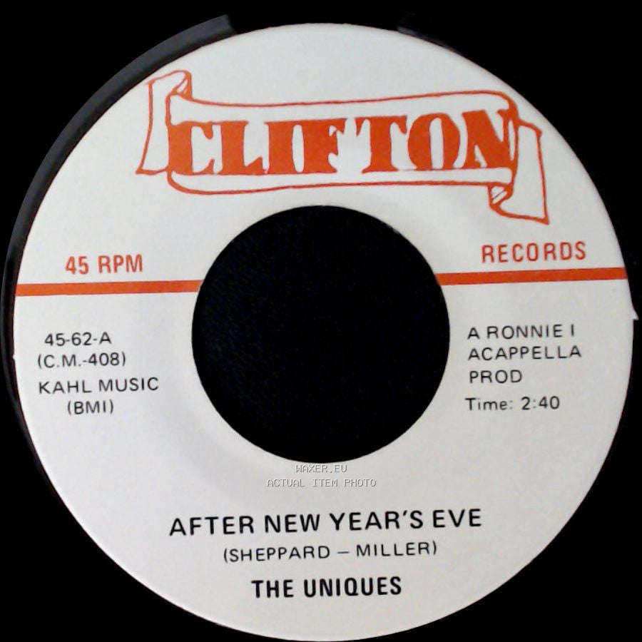 The Uniques - Kiss, Kiss, Kiss / After New Year's Eve side B