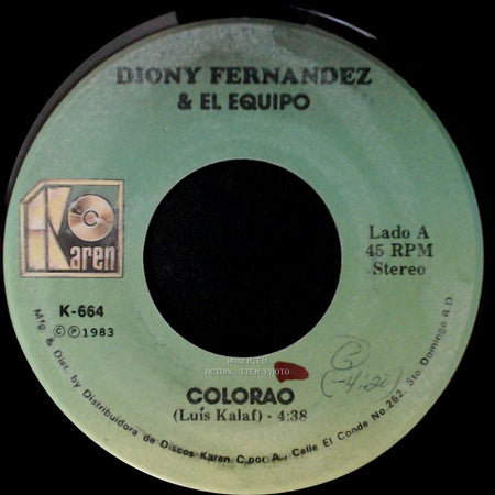 Diony Fernandez & El Equipo - Colorao / Mina De Amor side A