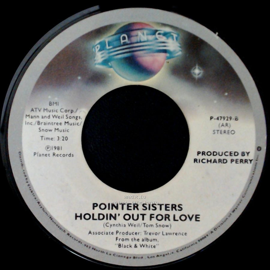 Pointer Sisters - Slow Hand / Holdin' Out For Love side B