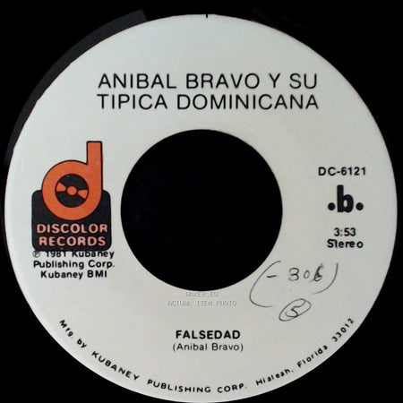 Anibal Bravo Y Su Tipica Dominicana - Falsedad / La Negra Pola side A