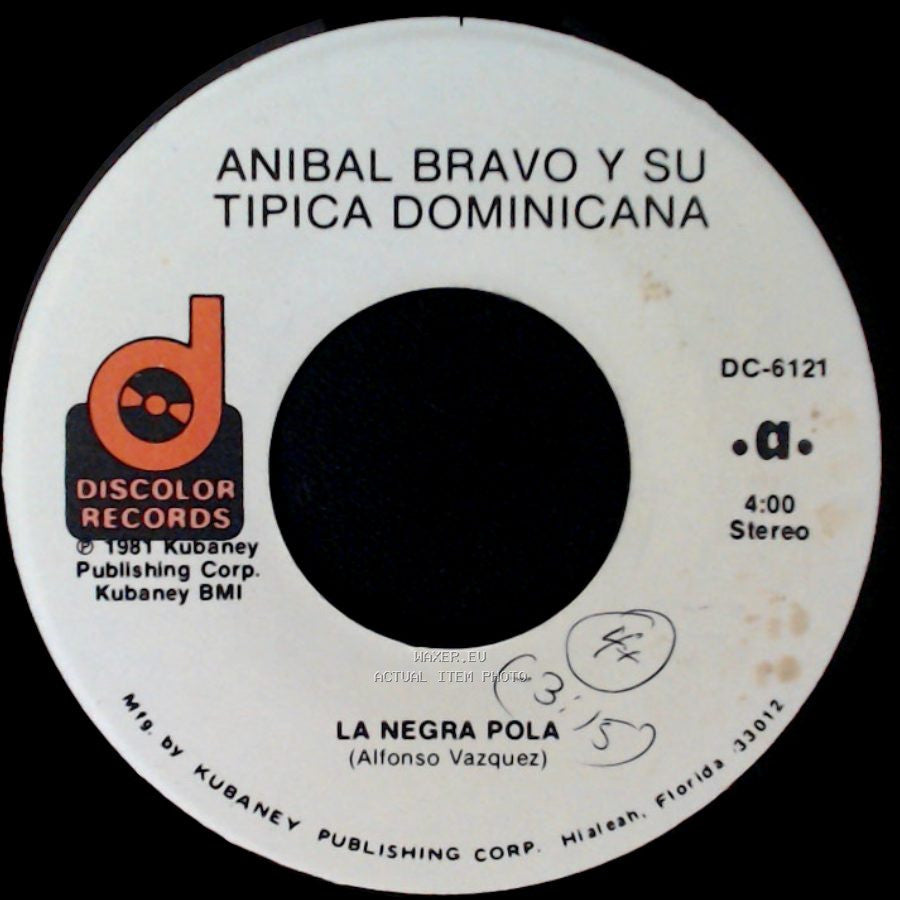 Anibal Bravo Y Su Tipica Dominicana - Falsedad / La Negra Pola side B