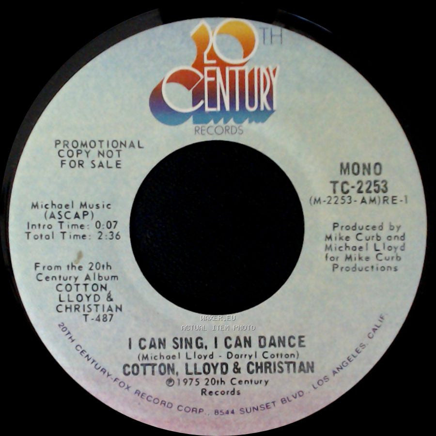 Cotton, Lloyd & Christian - I Can Sing, I Can Dance / I Can Sing, I Can Dance side B
