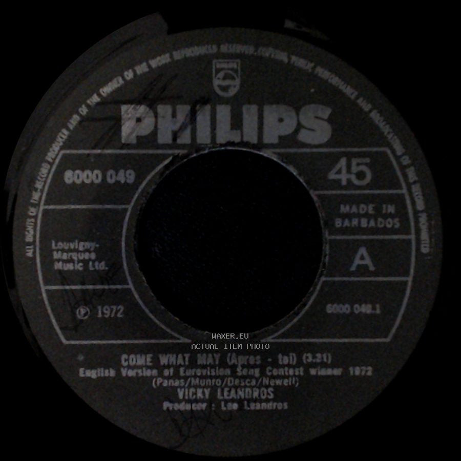 Vicky Leandros - Come What May (Apres Toi) / Take A Little Time side A