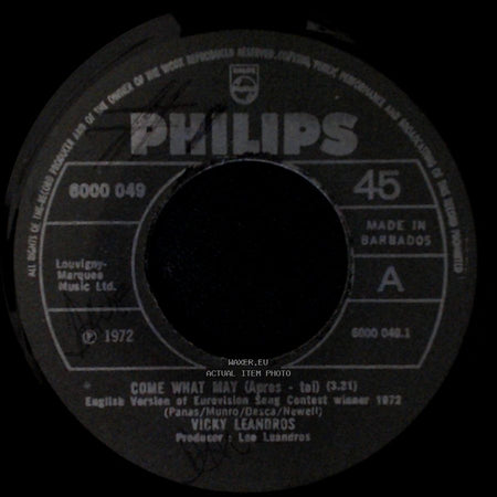 Vicky Leandros - Come What May (Apres Toi) / Take A Little Time side A