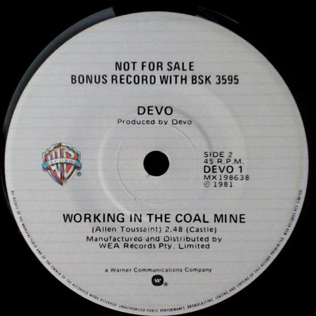 Devo - Working In The Coal Mine / Working In The Coal Mine side B