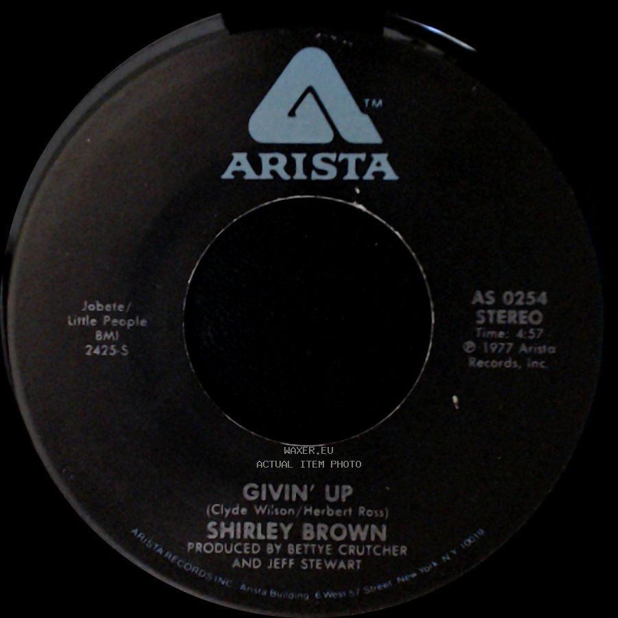 Shirley Brown - Givin' Up / I Need Somebody To Love Me side A