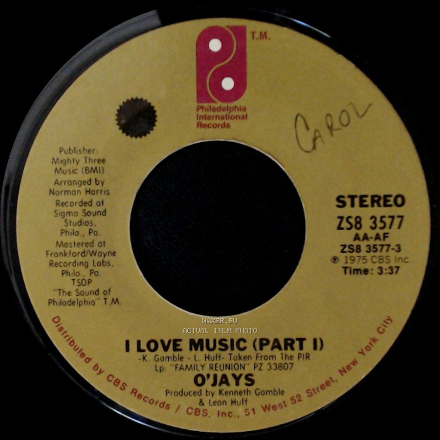 O'jays - I Love Music (Part Ii) / I Love Music (Part I) side B