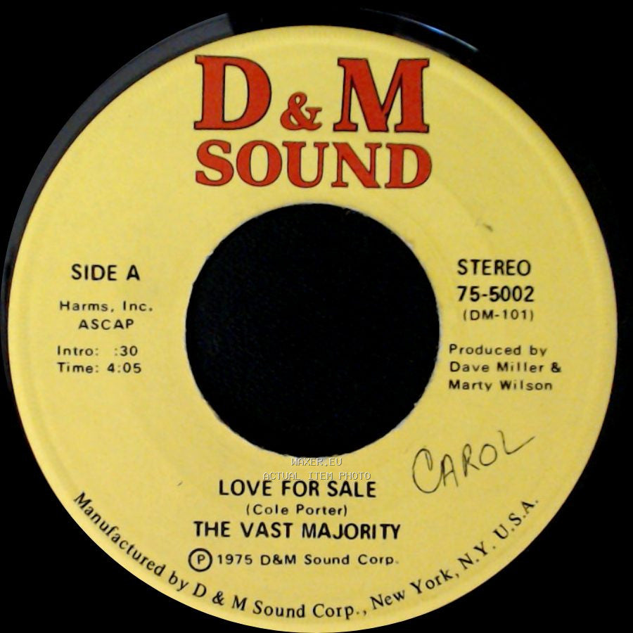 The Vast Majority - Love For Sale / Ocean's Apart side A