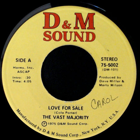 The Vast Majority - Love For Sale / Ocean's Apart side A