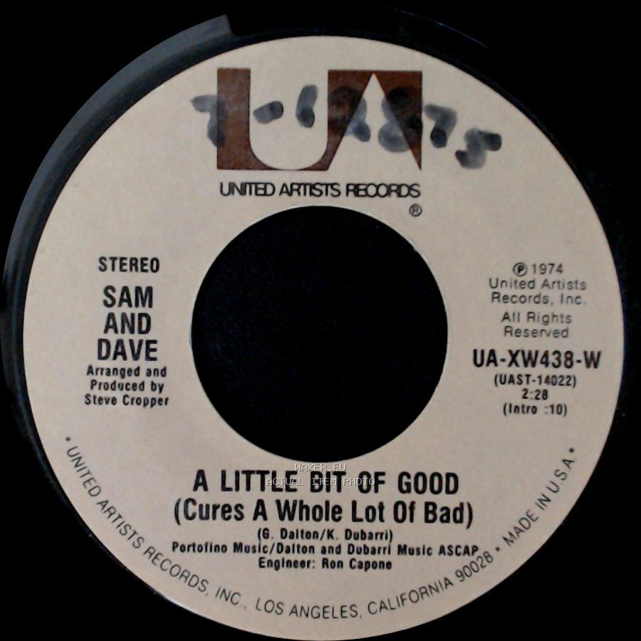 Sam And Dave - Blinded By Love / A Little Bit Of Good (Cures A Whole Lot Of Bad) side B