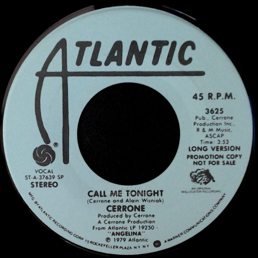 Cerrone - Call Me Tonight / Call Me Tonight side A