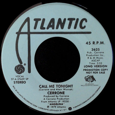 Cerrone - Call Me Tonight / Call Me Tonight side A