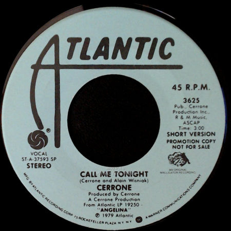 Cerrone - Call Me Tonight / Call Me Tonight side B