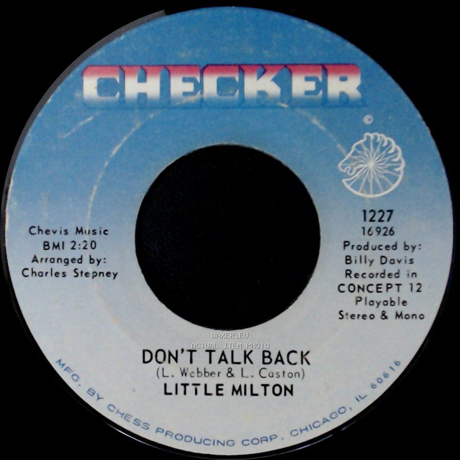 Little Milton - Don't Talk Back / Baby I Love You side A