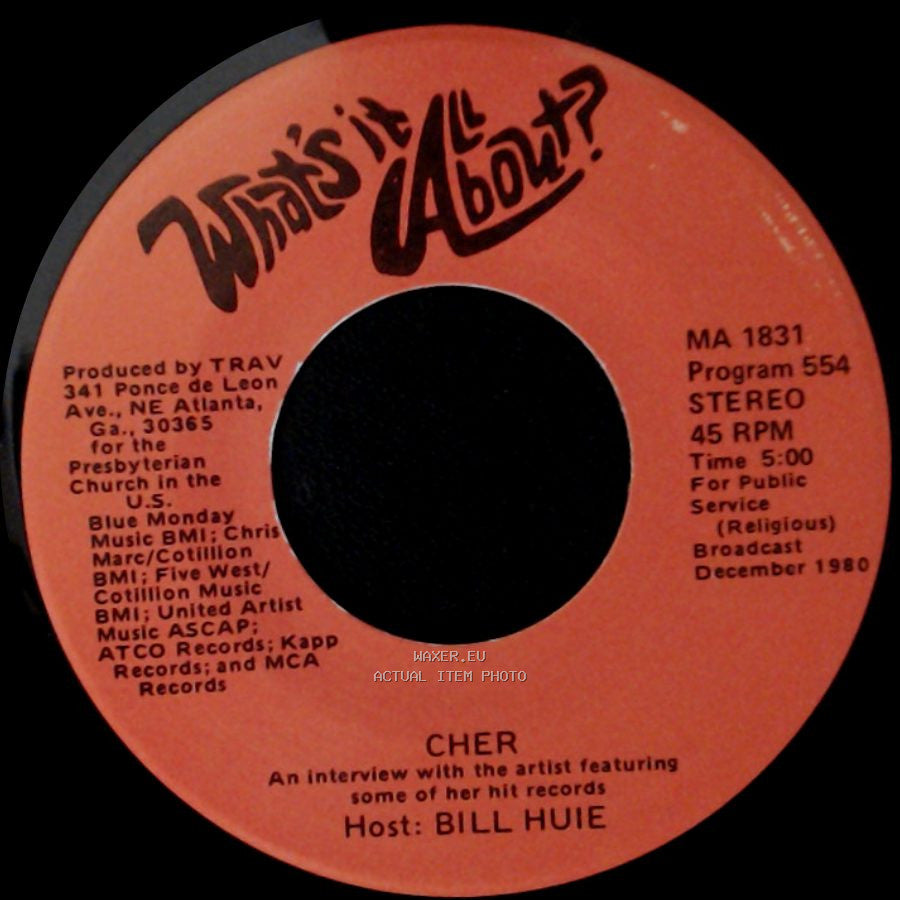 Cher / Frankie Valli - An Interview With The Artist Featuring Some Of Her Hit Records / An Interview With The Artist Featuring Some Of His Hit Records side A