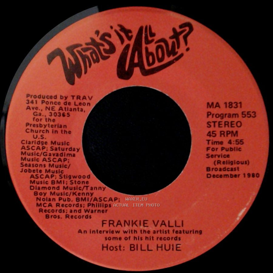 Cher / Frankie Valli - An Interview With The Artist Featuring Some Of Her Hit Records / An Interview With The Artist Featuring Some Of His Hit Records side B