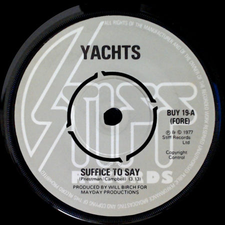 Yachts - Freedom (Is A Heady Wine) / Suffice To Say side B